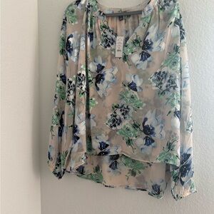 White House Black Market Floral Chiffon Blouse